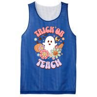 Retro Trick Or Teach Halloween Ghost For Teachers Gift Mesh Reversible Basketball Jersey Tank