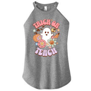 Retro Trick Or Teach Halloween Ghost For Teachers Gift Women's Perfect Tri Rocker Tank