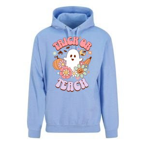 Retro Trick Or Teach Halloween Ghost For Teachers Gift Unisex Surf Hoodie