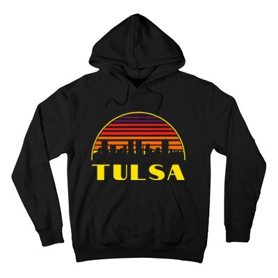 Retro Tulsa Oklahoma Downtown Skyline Hoodie