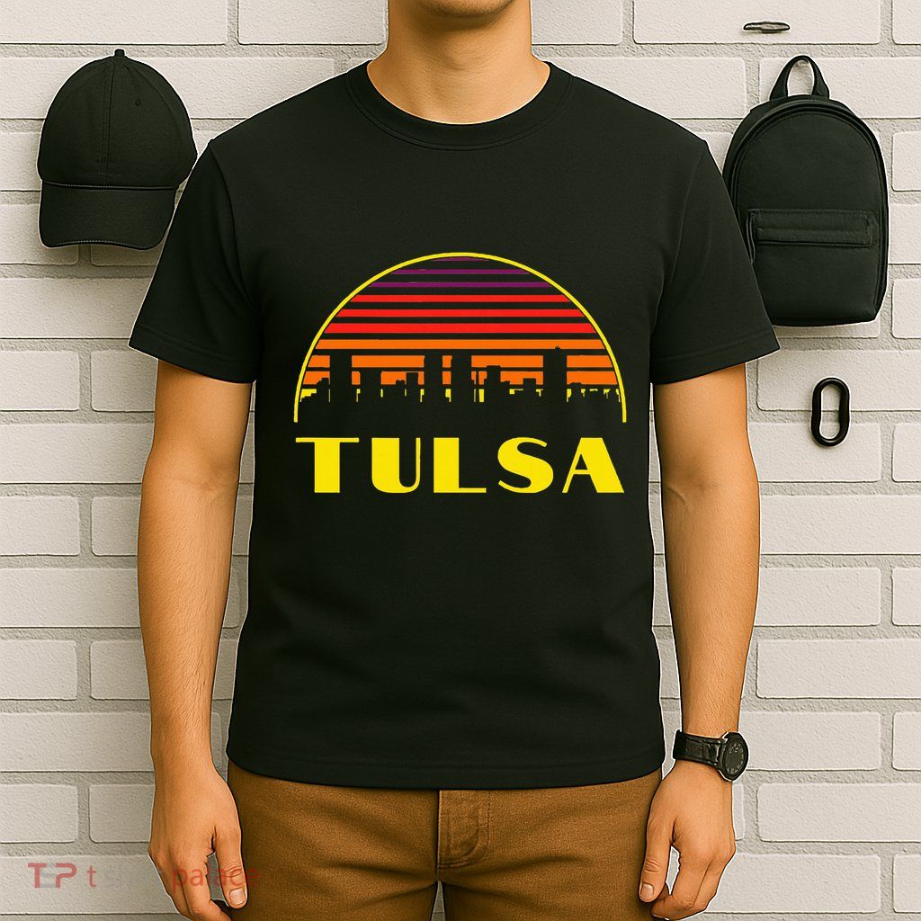 Retro Tulsa Oklahoma Downtown Skyline T-Shirt