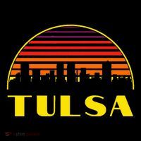 Retro Tulsa Oklahoma Downtown Skyline 7-Panel Snapback Hat