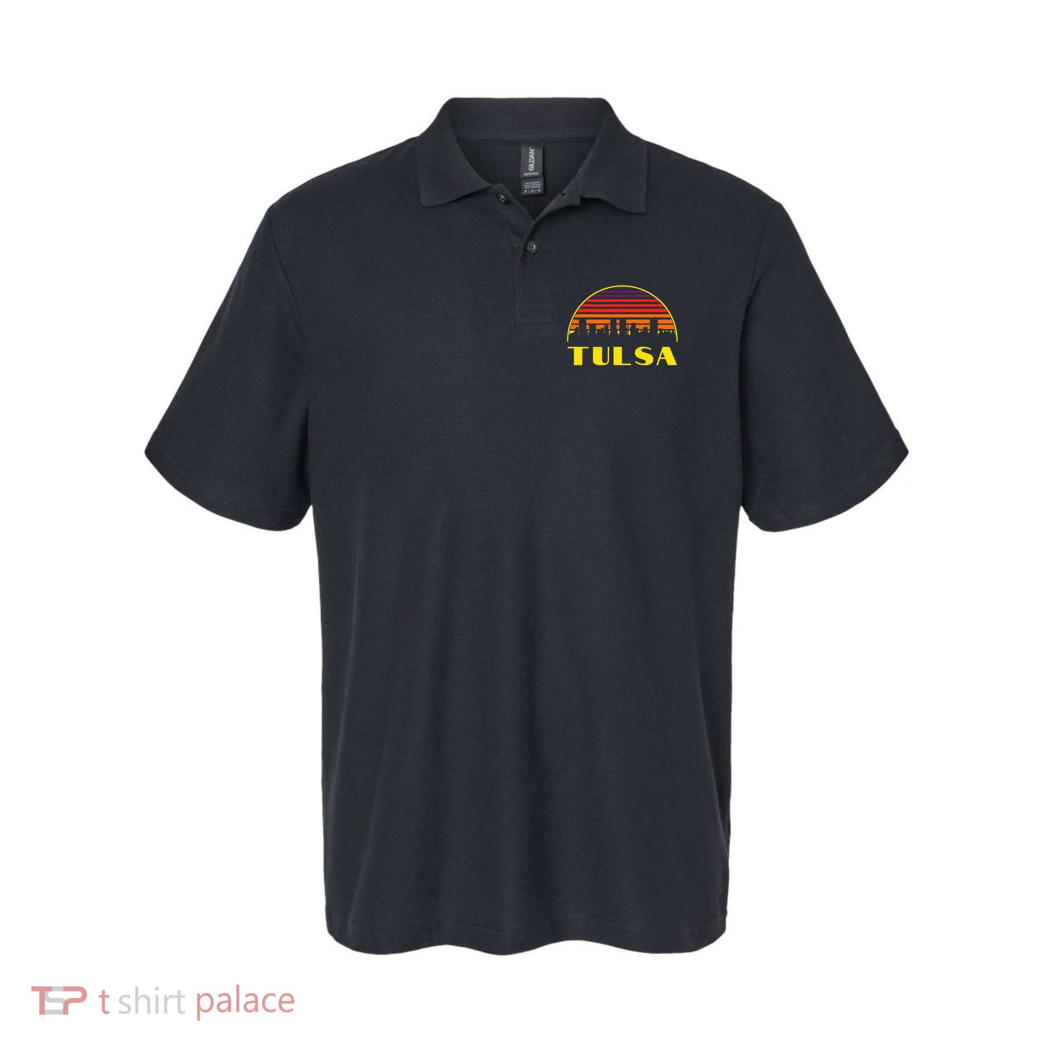 Retro Tulsa Oklahoma Downtown Skyline Polo