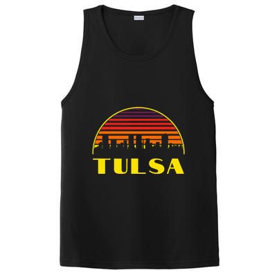 Retro Tulsa Oklahoma Downtown Skyline PosiCharge Competitor Tank