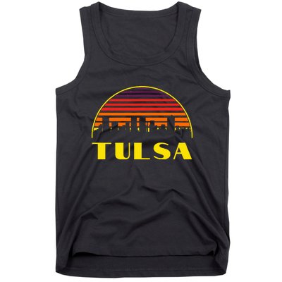 Retro Tulsa Oklahoma Downtown Skyline Tank Top