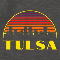 Retro Tulsa Oklahoma Downtown Skyline Vector Backpack