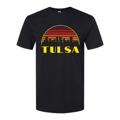 Retro Tulsa Oklahoma Downtown Skyline Softstyle CVC T-Shirt