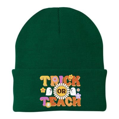 Retro Trick Or Teach Ghost Teacher Halloween Wo Knit Cap Winter Beanie