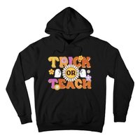 Retro Trick Or Teach Ghost Teacher Halloween Wo Hoodie