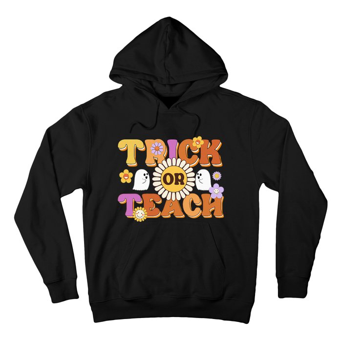 Retro Trick Or Teach Ghost Teacher Halloween Wo Hoodie