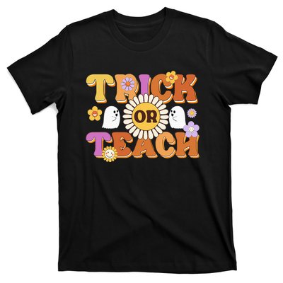 Retro Trick Or Teach Ghost Teacher Halloween Wo T-Shirt