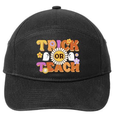 Retro Trick Or Teach Ghost Teacher Halloween Wo 7-Panel Snapback Hat