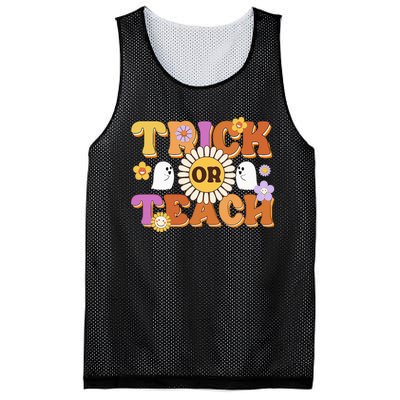 Retro Trick Or Teach Ghost Teacher Halloween Wo Mesh Reversible Basketball Jersey Tank