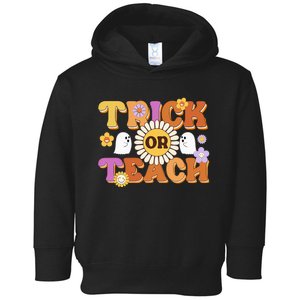 Retro Trick Or Teach Ghost Teacher Halloween Wo Toddler Hoodie