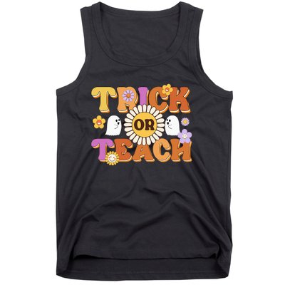 Retro Trick Or Teach Ghost Teacher Halloween Wo Tank Top