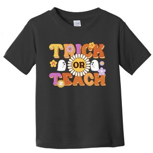 Retro Trick Or Teach Ghost Teacher Halloween Wo Toddler T-Shirt