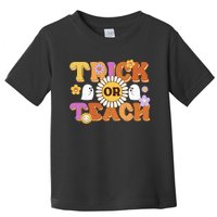 Retro Trick Or Teach Ghost Teacher Halloween Wo Toddler T-Shirt