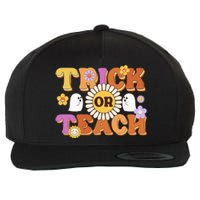 Retro Trick Or Teach Ghost Teacher Halloween Wo Wool Snapback Cap