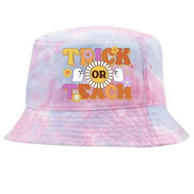 Retro Trick Or Teach Ghost Teacher Halloween Wo Tie-Dyed Bucket Hat