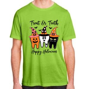 Retro Trick Or Teeth Funny Dental Halloween Treat Dentist Great Gift Adult ChromaSoft Performance T-Shirt