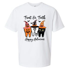 Retro Trick Or Teeth Funny Dental Halloween Treat Dentist Great Gift Sueded Cloud Jersey T-Shirt