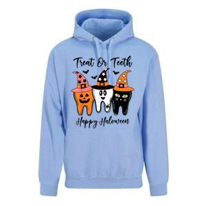 Retro Trick Or Teeth Funny Dental Halloween Treat Dentist Great Gift Unisex Surf Hoodie