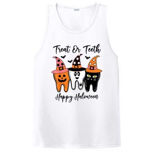 Retro Trick Or Teeth Funny Dental Halloween Treat Dentist Great Gift PosiCharge Competitor Tank