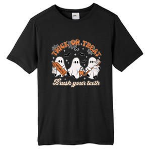 Retro Trick Or Treat Brush Your Teeth Scary Groovy Halloween Gift Tall Fusion ChromaSoft Performance T-Shirt