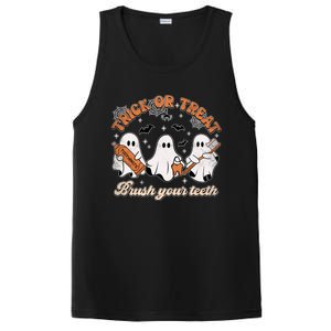 Retro Trick Or Treat Brush Your Teeth Scary Groovy Halloween Gift PosiCharge Competitor Tank