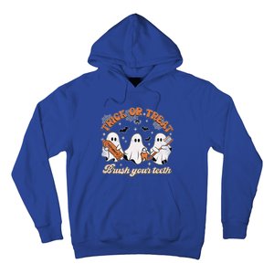 Retro Trick Or Treat Brush Your Teeth Scary Groovy Halloween Gift Hoodie