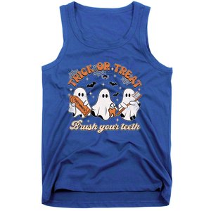 Retro Trick Or Treat Brush Your Teeth Scary Groovy Halloween Gift Tank Top