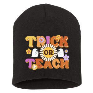 Retro Trick Or Teach Ghost Teacher Halloween Costume Short Acrylic Beanie