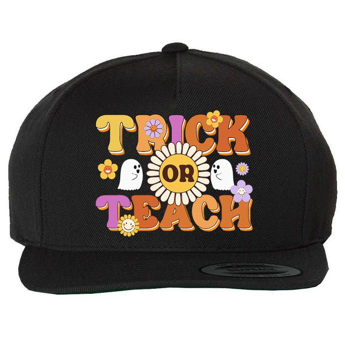 Retro Trick Or Teach Ghost Teacher Halloween Costume Wool Snapback Cap