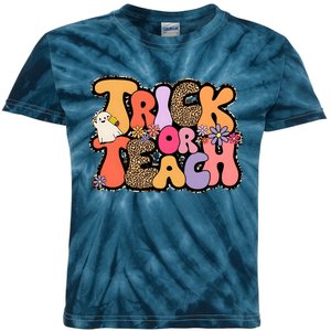 Retro Trick Or Teach Teacher Halloween Kids Tie-Dye T-Shirt