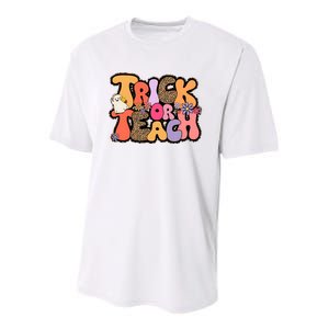 Retro Trick Or Teach Teacher Halloween Youth Performance Sprint T-Shirt