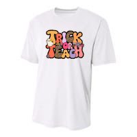 Retro Trick Or Teach Teacher Halloween Youth Performance Sprint T-Shirt