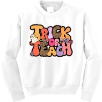 Retro Trick Or Teach Teacher Halloween Kids Sweatshirt