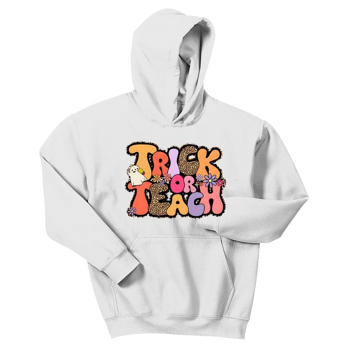 Retro Trick Or Teach Teacher Halloween Kids Hoodie