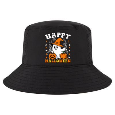 Retro Trick Or Treat Happy Halloween Ghost Cool Comfort Performance Bucket Hat