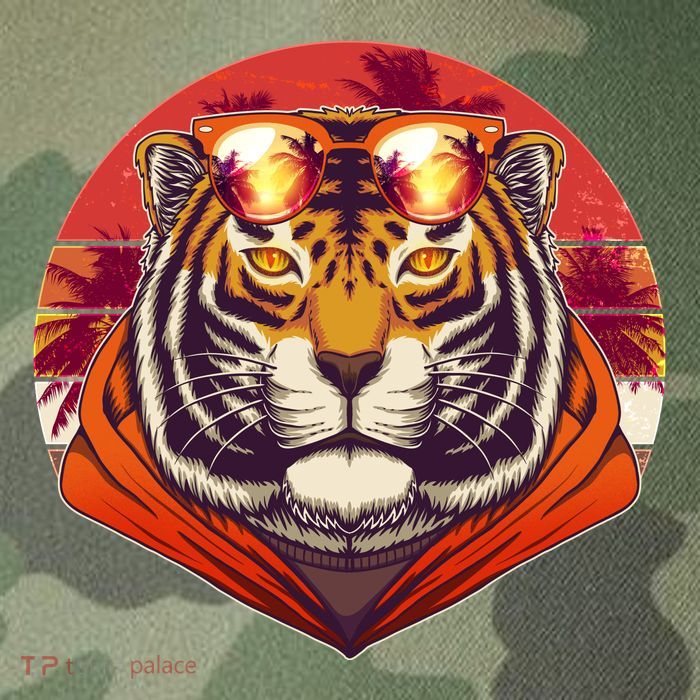 Retro Tropical Palm Tree Hipster Tiger Legacy Tie Dye Trucker Hat