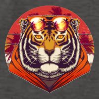 Retro Tropical Palm Tree Hipster Tiger Vector Backpack