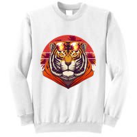 Retro Tropical Palm Tree Hipster Tiger Sweatshirt