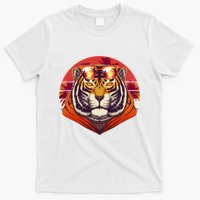 Retro Tropical Palm Tree Hipster Tiger T-Shirt