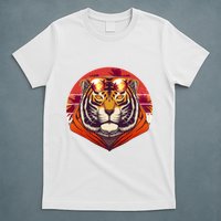 Retro Tropical Palm Tree Hipster Tiger T-Shirt
