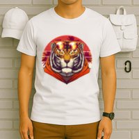 Retro Tropical Palm Tree Hipster Tiger T-Shirt