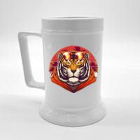 Retro Tropical Palm Tree Hipster Tiger Beer Stein