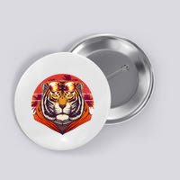 Retro Tropical Palm Tree Hipster Tiger Button