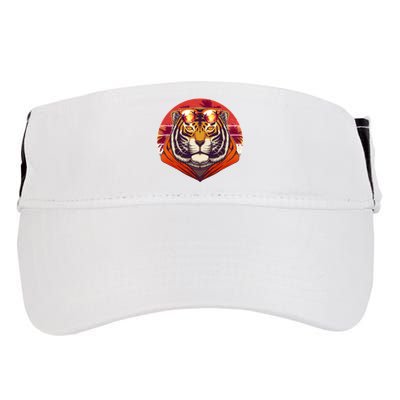 Retro Tropical Palm Tree Hipster Tiger Adult Drive Performance Visor
