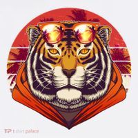 Retro Tropical Palm Tree Hipster Tiger 11oz C Handle Ceramic Mug