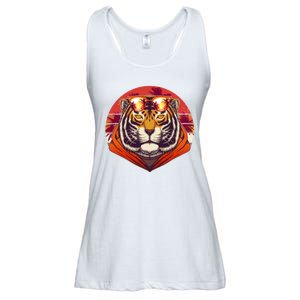 Retro Tropical Palm Tree Hipster Tiger Ladies Essential Flowy Tank